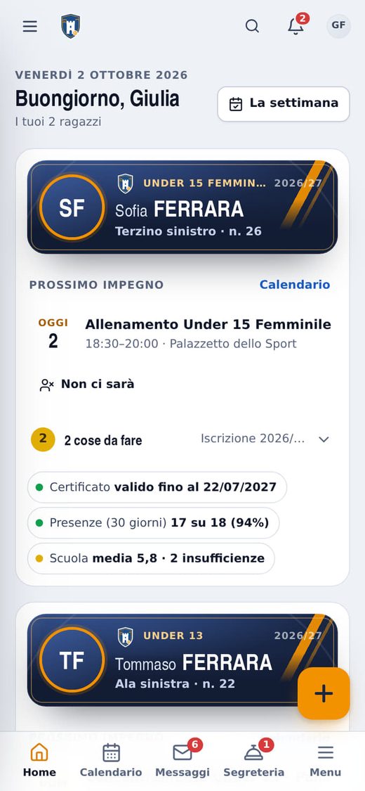 La home delle famiglie sul telefono
